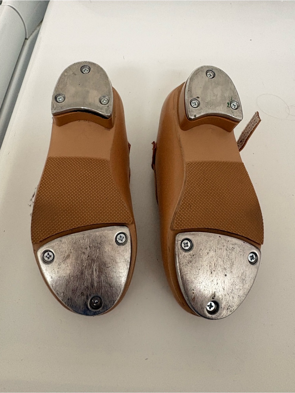 Children's Tan Tap Dancing Shoes Size 12 (Run Small) - Picture 3 of 5